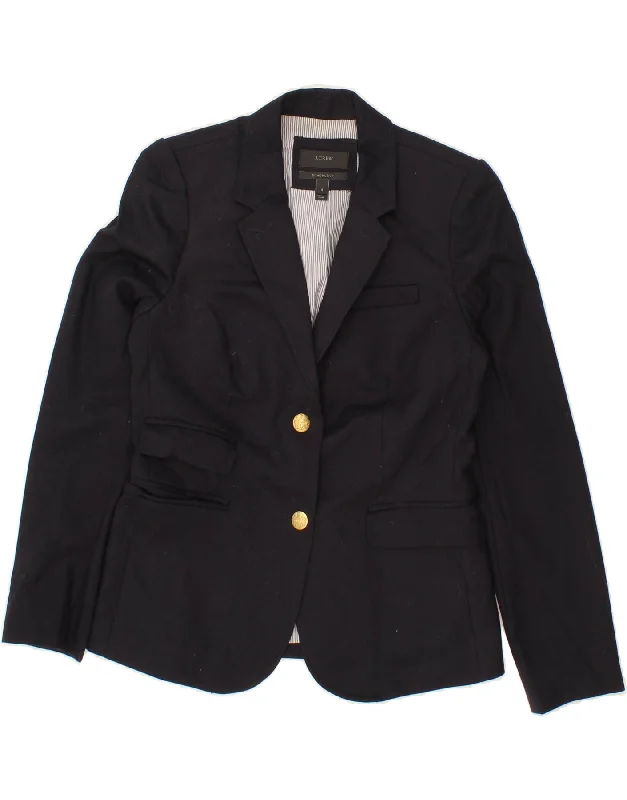 Unmissable Offer J. CREW Womens Schoolboy 2 Button Blazer Jacket US 6 Medium Navy Blue Wool
