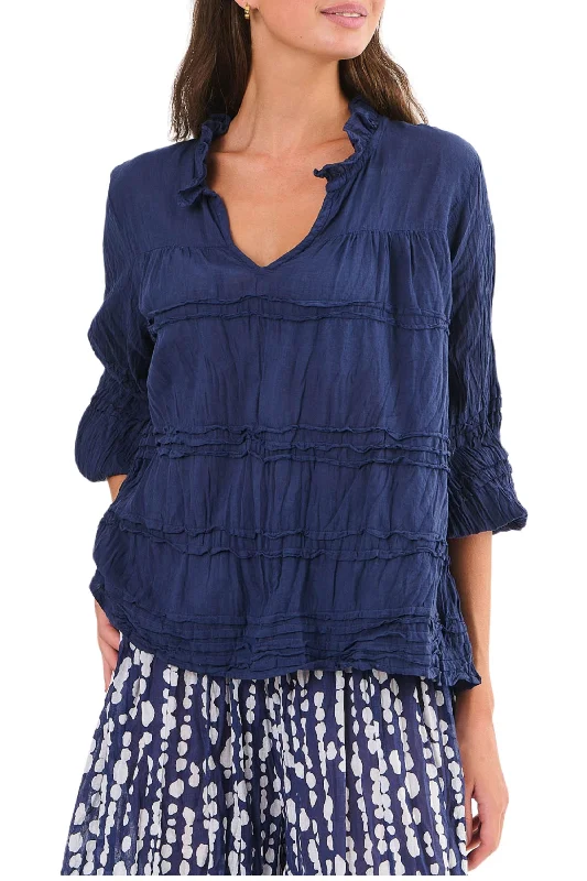 Hurry In 3/4 SLEEVE COTTON TOP - P92