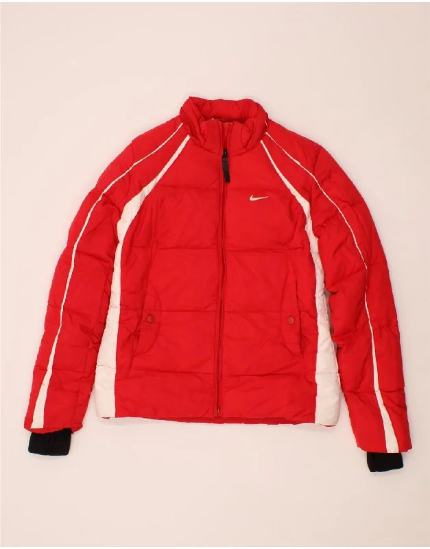 Flash Deals NIKE Womens Loose Fit Padded Jacket UK 8/10 Small Red Colourblock
