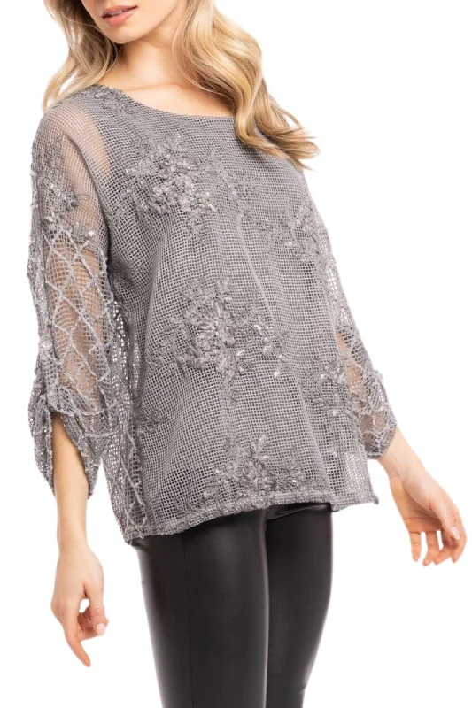 Time-Limited Offer WOVEN 3/4 SLV TOP - 10/10926T