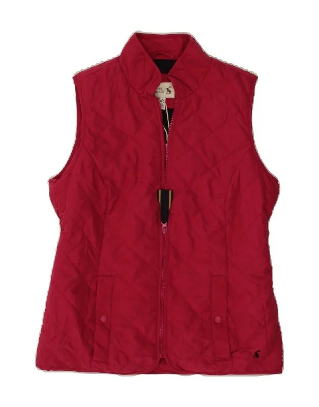 Best Bargains JOULES Womens Quilted Gilet UK 10 Small Pink Polyester