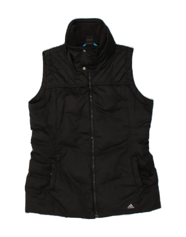 Amazing Deals ADIDAS Womens Padded Gilet UK 16 Large Black Polyester