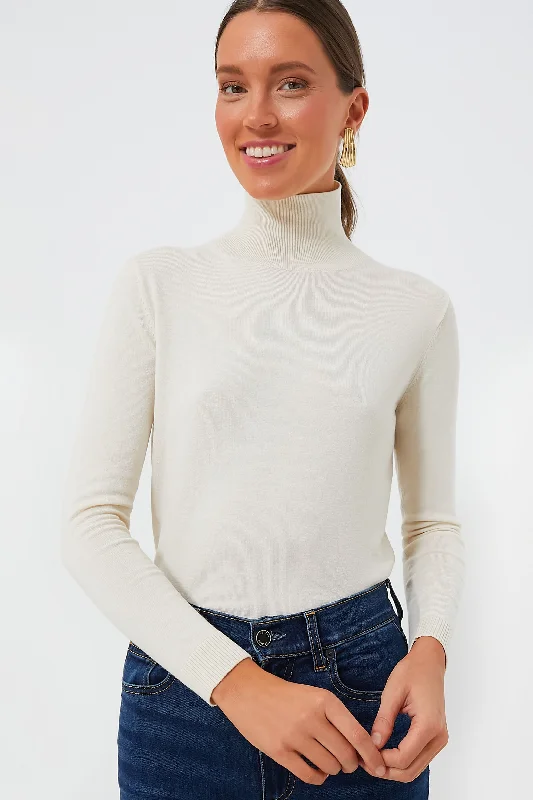 Exclusive Access Ivory Kiku Turtleneck