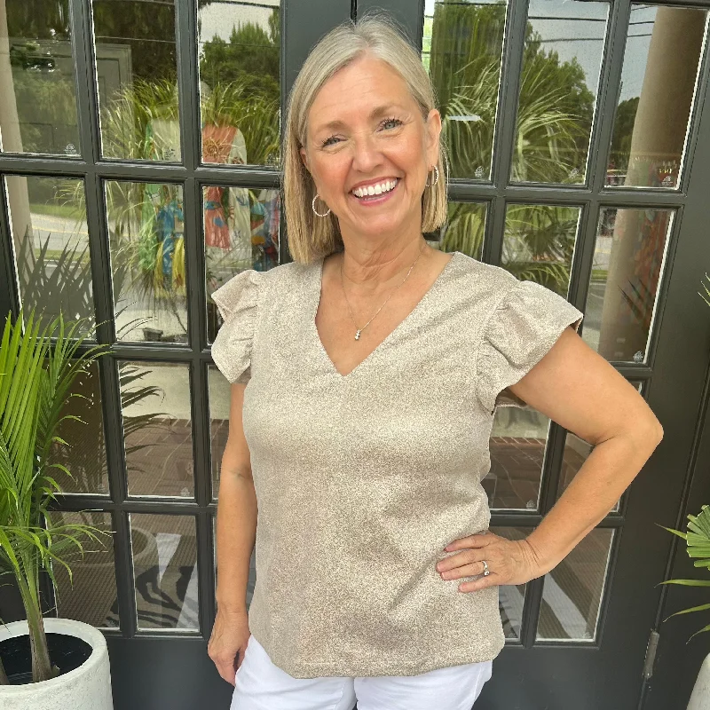 Take Advantage Eden Suede Top | Light Tan