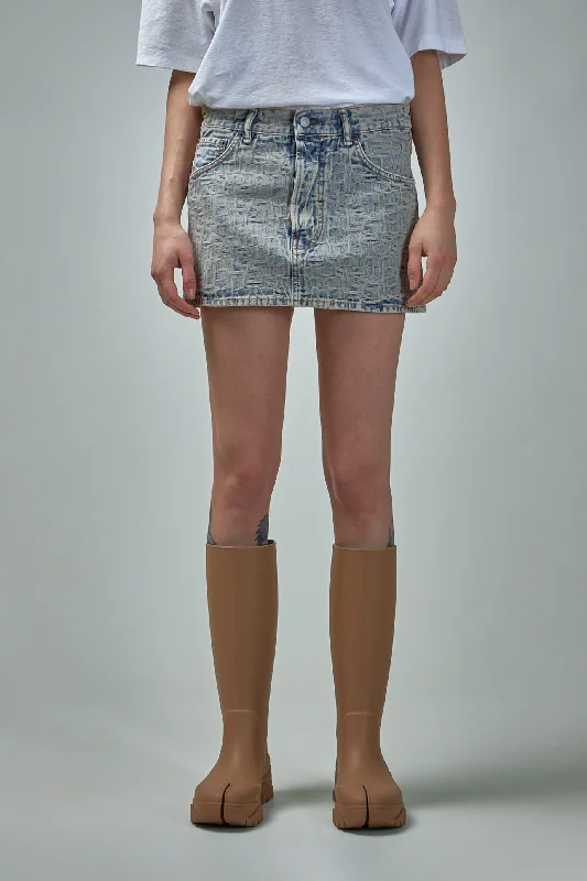 Overstock Monogram Denim Mini Skirt