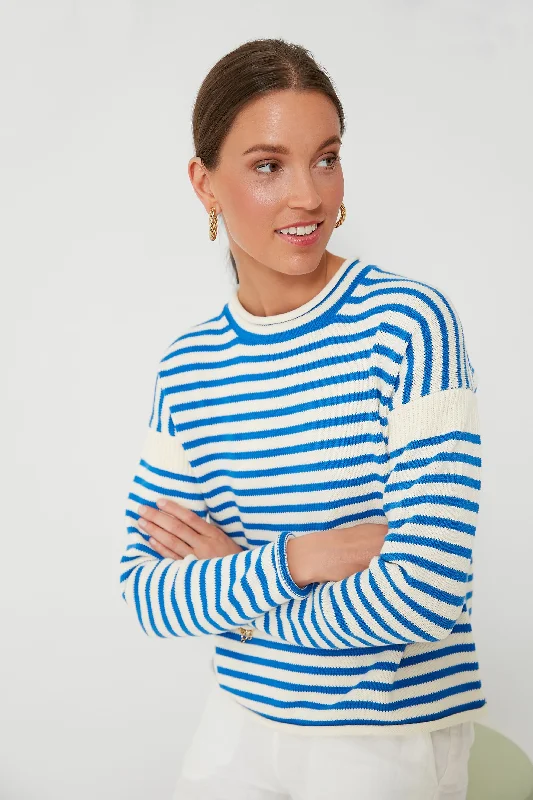 Weekend Savings Spectacular Ultramarine and Ivory Mariner Roll Neck
