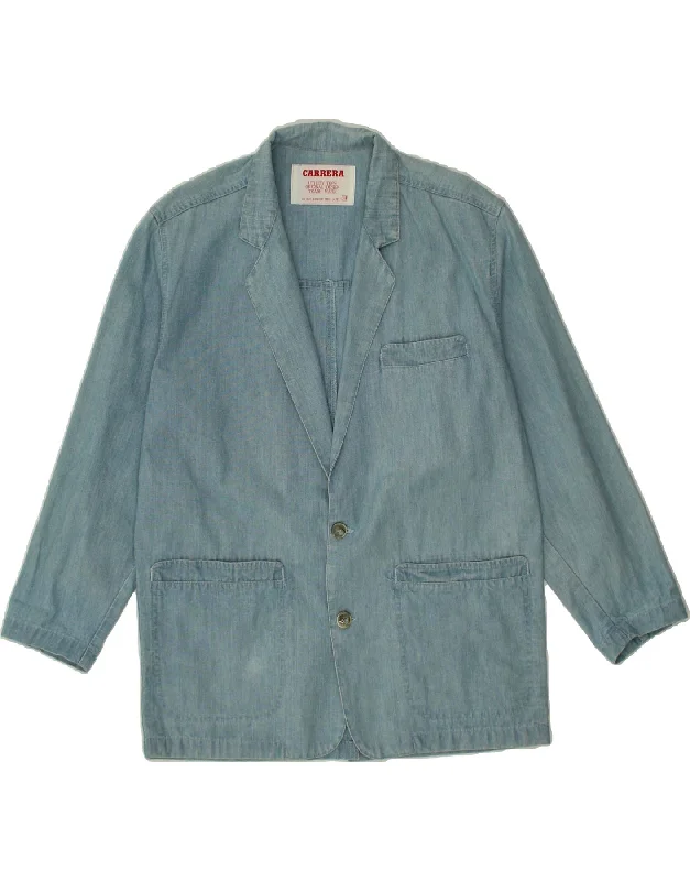Online Exclusive CARRERA Womens 2 Button Blazer Jacket US 14 XL Blue Cotton