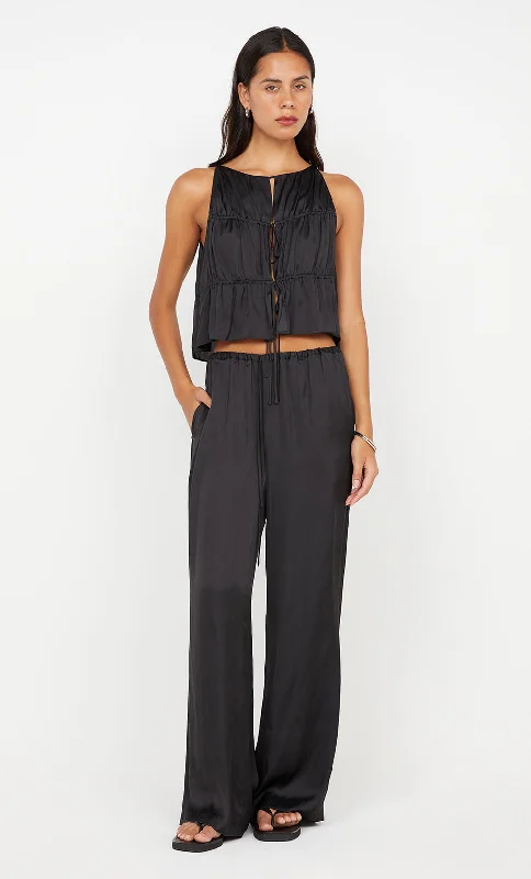Price Reduction DELPHI GATHERED TOP - BLACK
