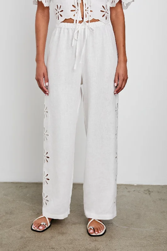 Weekend Savings Galore EMMIE PANT - WHITE EYELET