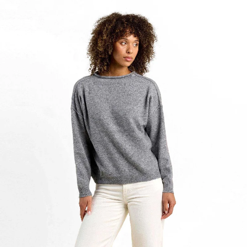 Limited Supply Cozy Knit Mock Neck Sweater | Charcoal