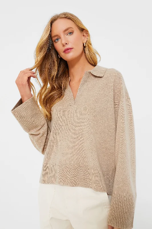 Weekend Discounts to Enjoy Stone Cashmere Ally Polo Pullover