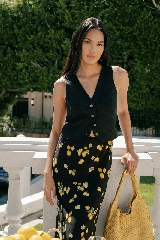 Best Seller Bowie Vest - Black Linen