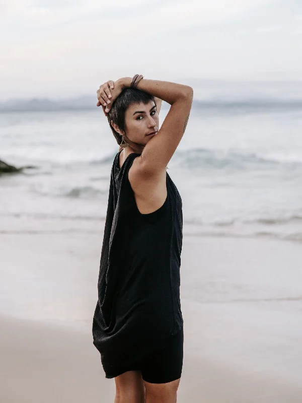 Hot Deal Draped tank - Black