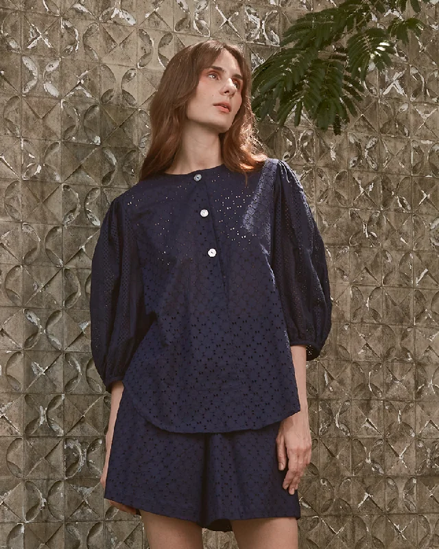 Last Chance Paige Boy Shirt with Puff Sleeves