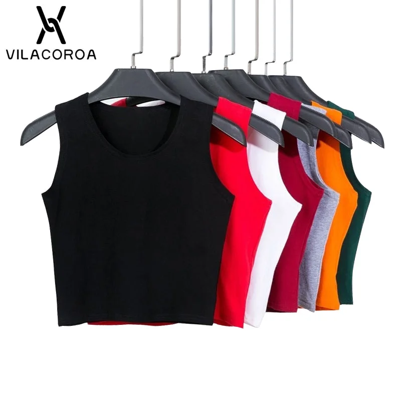 Super Sale Black Round Neck Sleeveless Harajuku Women's T-shirt Cotton Crop Top Women's Shirt Girls Lady Tee Tops Streetwear Camiseta Mujer