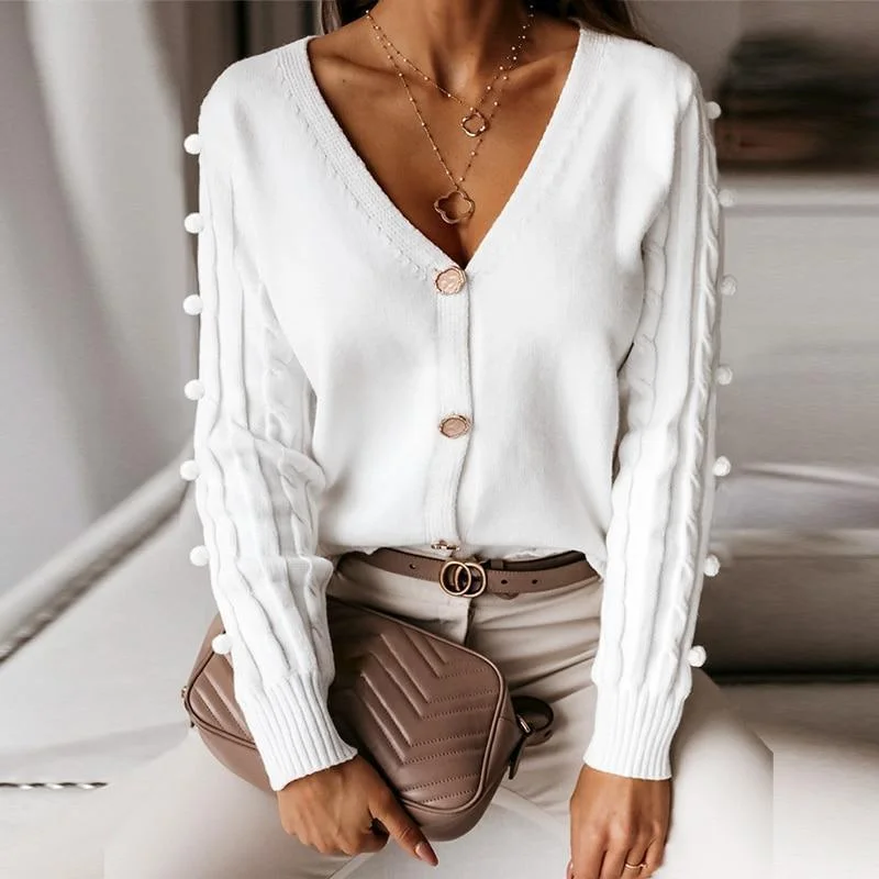 Best Bargains V-Neck Cardigan Sweater Top For Women