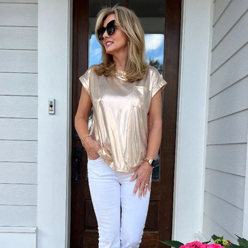 Today’s Special Roxy Metallic Tee Shirt | Champagne