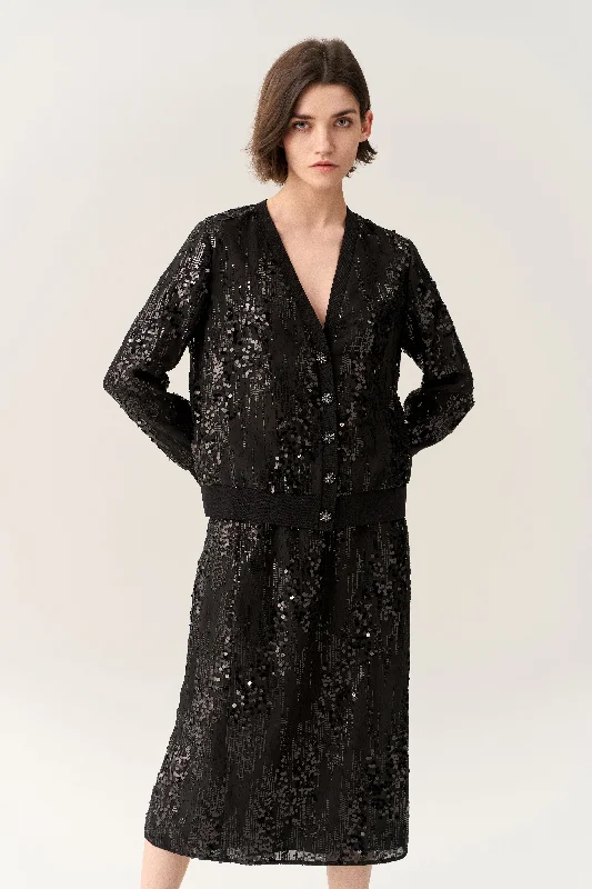 Weekend Bargains to Enjoy A-line Sequined Maxi Skirt