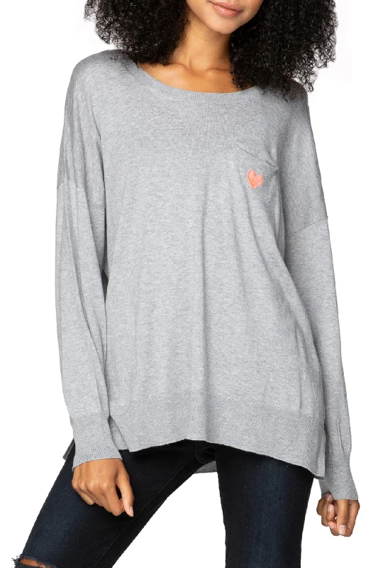 Flash Sale Zen Patricia Pocket Pullover with Heart Embroidery