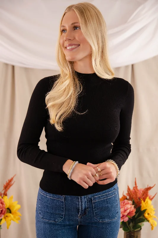 Special Price Underneath This Persona Ribbed Top-Black