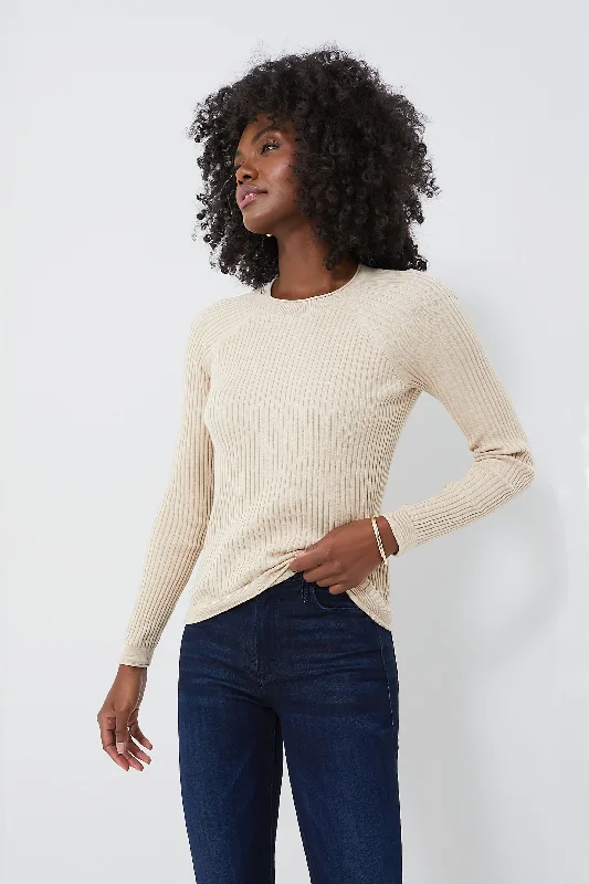 Weekend Offers That Thrill Sand Ribbed Crewneck Sweater