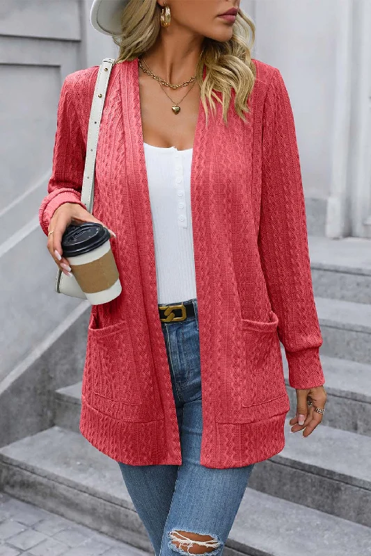 Today’s Deal Cable-Knit Long Sleeve Cardigan with Pocket