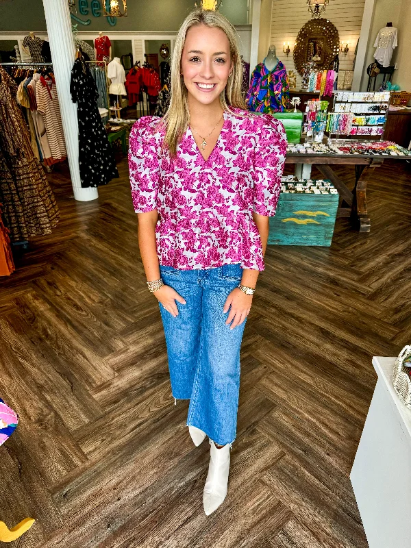Weekend Specials to Relish Rose Pink Pelplum Top