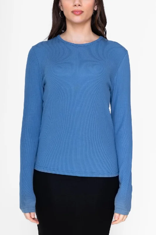 Weekend Discounts to Delight CLASSIC RIBBED CREW (DENIM)