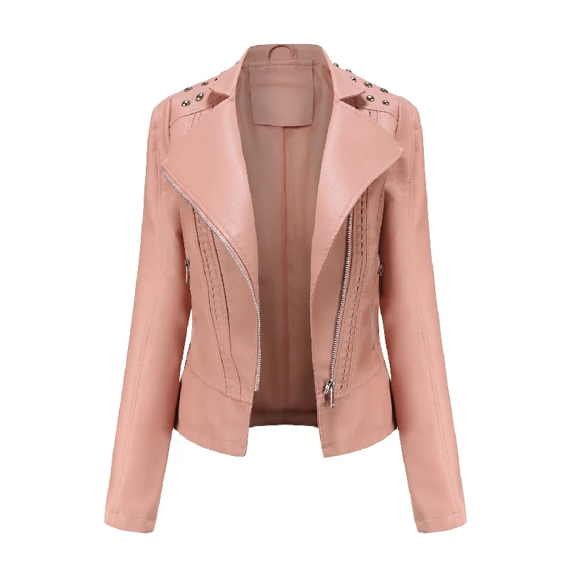 Major Savings Women's Leather Jacket Slim Thin Small Coat