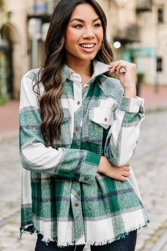 Instant Discount Make Your Own Choices Green Plaid Top
