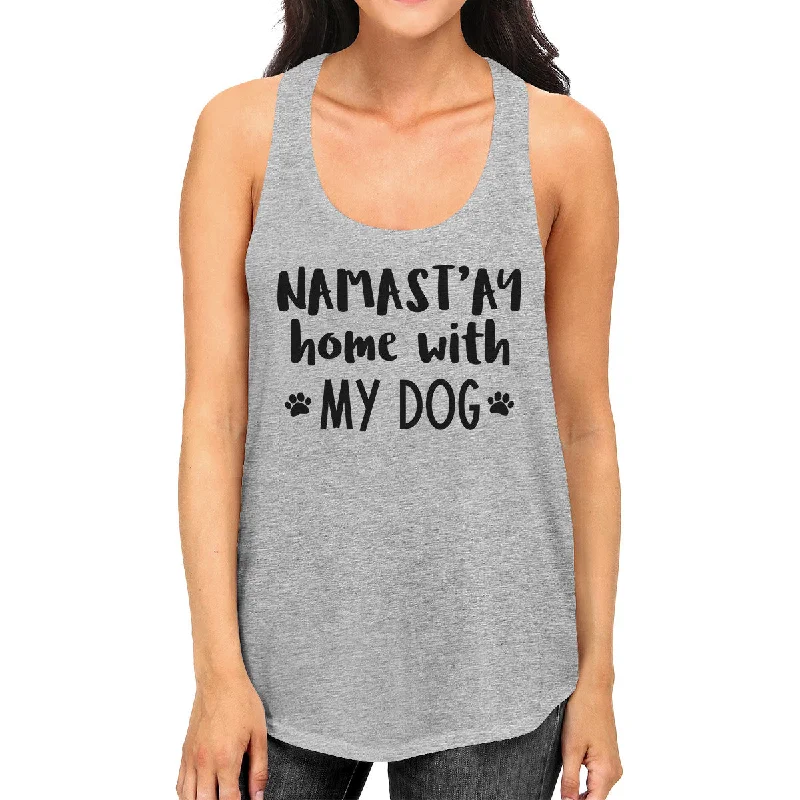 Savings Event Namastay Home Women's Gray Cute Tanks Funny gifts For Yoga Lovers
