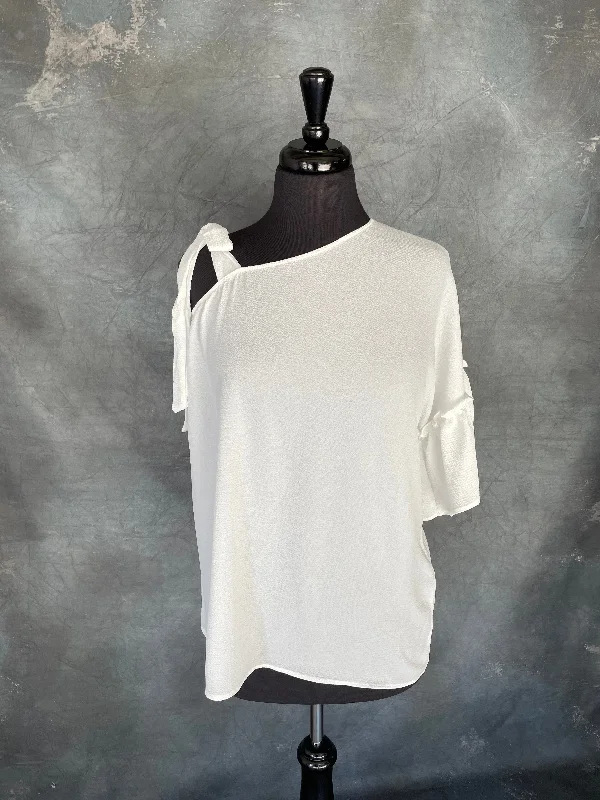 Weekend Deals That Sparkle White One Sleeve Tie Top