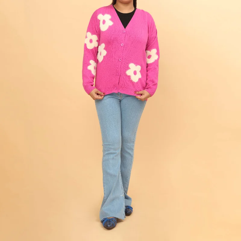 Final Markdown Pink Cotton Thread Winter Sweater PW4810