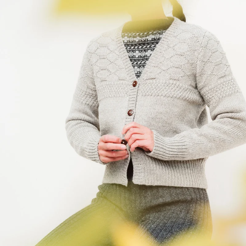 Year-End Sale Women's Gansey Cardi - 100% Chunky Highland Wool (S-L)