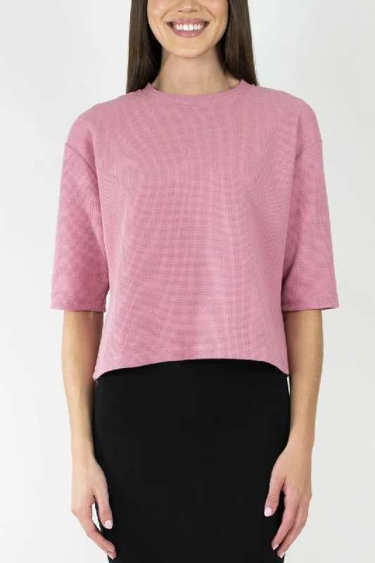 Weekend Steals Await REMI TEE WAFFLE KNIT (PINK BLUSH)