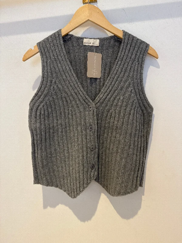 Deal Dash Rib Knit Button Up Sweater Vest