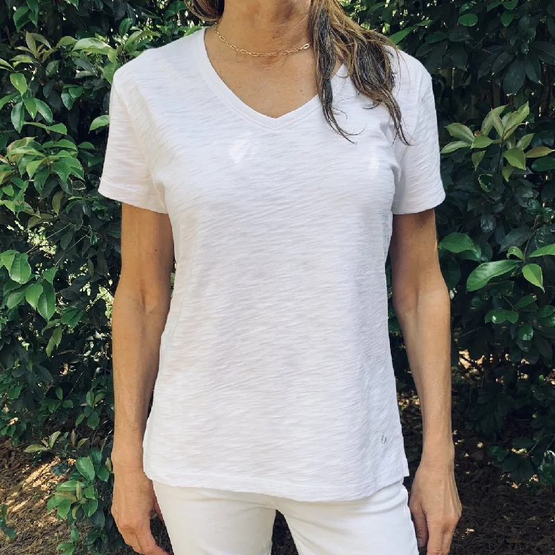 Discount Mania Erin Gray Short Sleeve Jeans V Neck Top