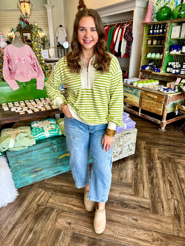 Seasonal Sale Zip French Terry Pullover: Green