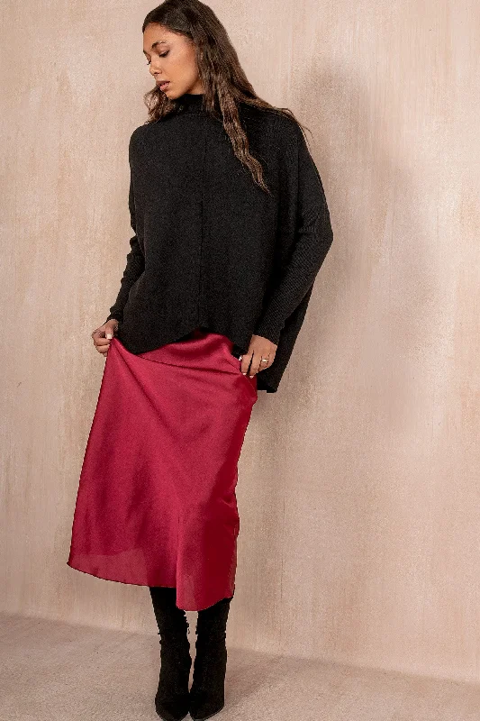 Doorbuster Deal Susanna Black Knit High Neck Jumper