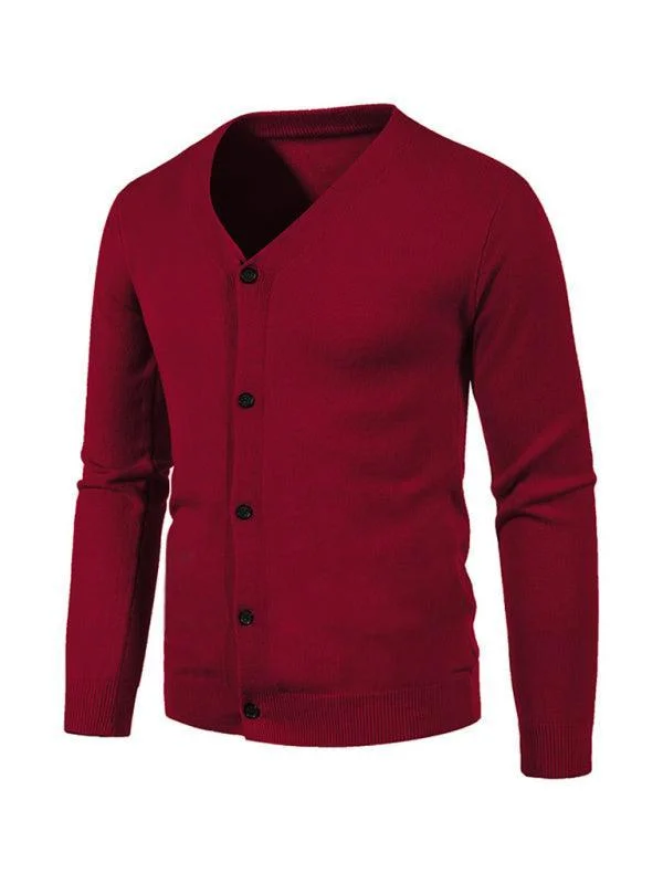 Low Price Casual Solid Men Cardigan Sweater