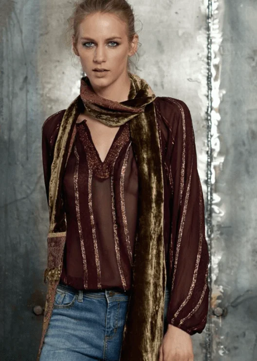 Half Price T.ba Gypsy Chiffon Blouse