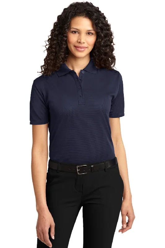 Unmissable Sale Port Authority Womens Dry Zone Moisture Wicking Short Sleeve Polo Shirt - Navy Blue