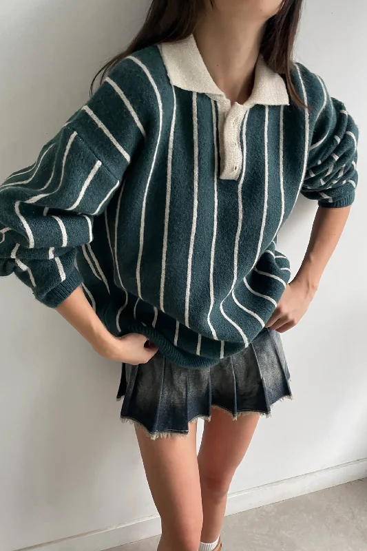 Price Drop STRIPED RUGBY SWEATER