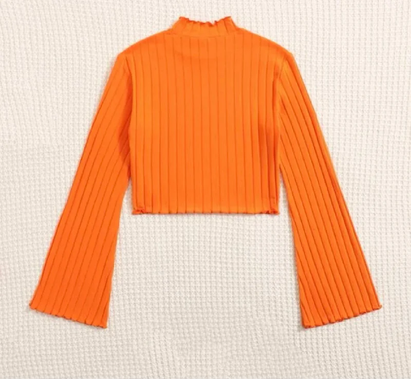 Major Deal Lettuce Trim Flounce Sleeve Top