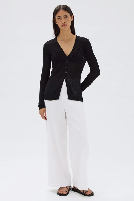 Special Price Belle Black LS Knit Cardigan
