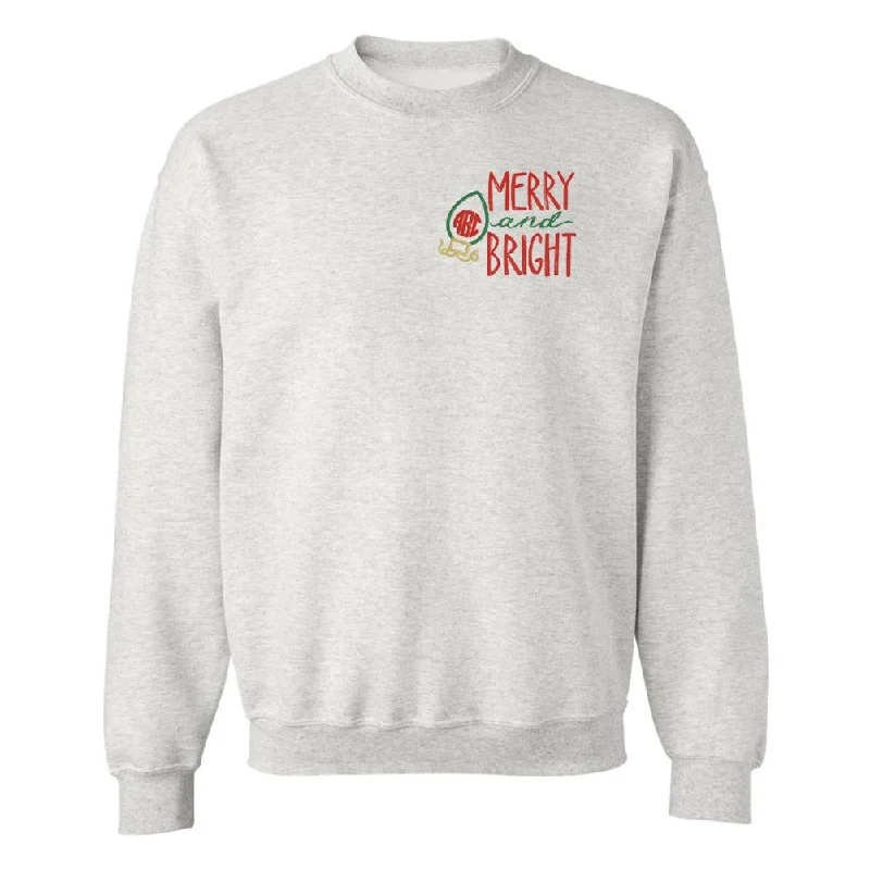 Extra Savings Monogrammed Merry & Bright Crewneck Sweatshirt
