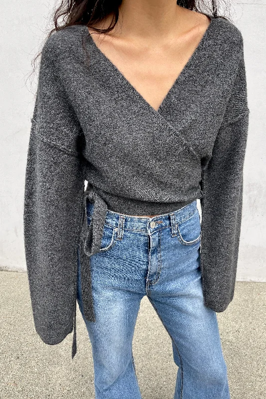 Weekend Savings Bonanza CROPPED WRAP CARDIGAN