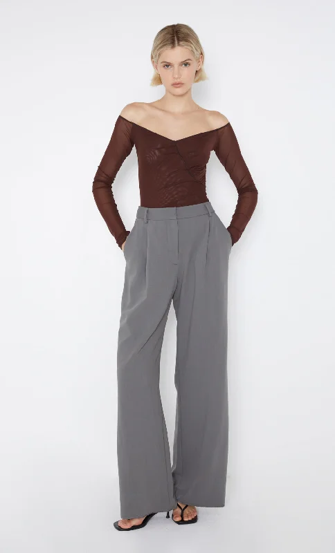 Year-End Deals ISADORA LONG SLEEVE TOP - CHOCOLATE/BLACK