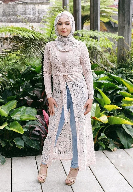 Time-Sensitive Blush Lace Tie Waist Cardigan