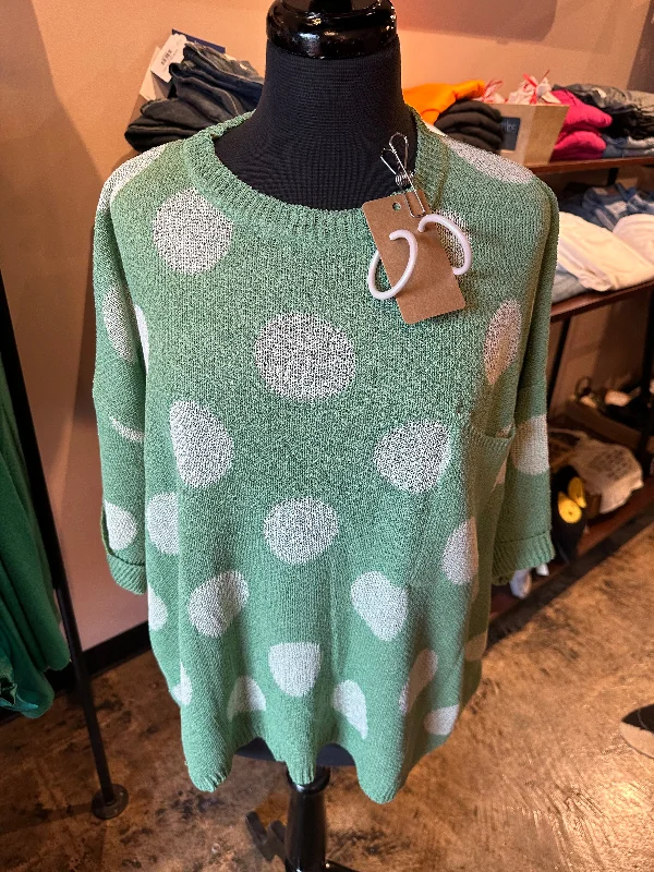 Deal Zone Green Polka Dot Sweater
